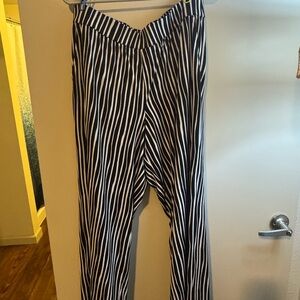 Lane Bryant Black and White Striped Pants